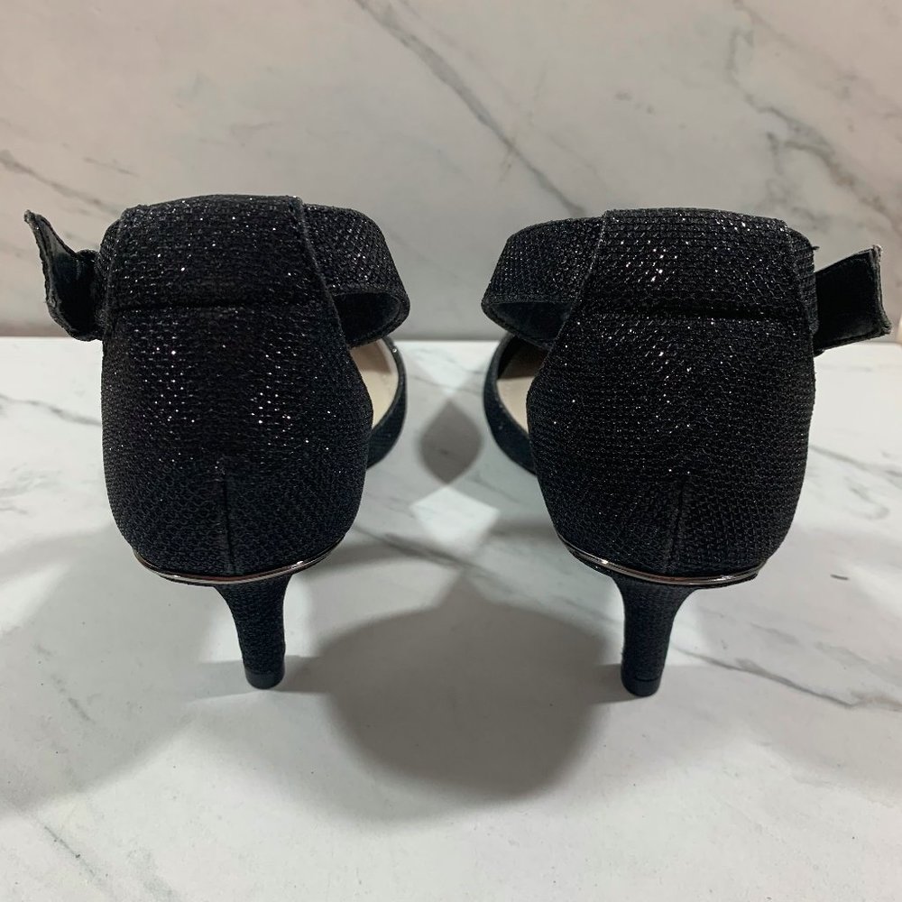 NIB ANNE KLEIN Black Sparkly Pointed Toe Shoes - Picture 4 of 6